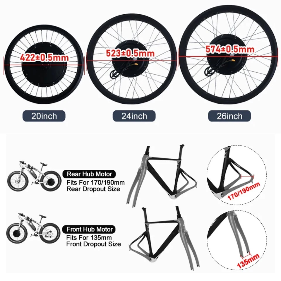 72V 3000W Fat Tire Snow Bike M - огляд і ціна Ebike Conversion Kit 72V 3000W