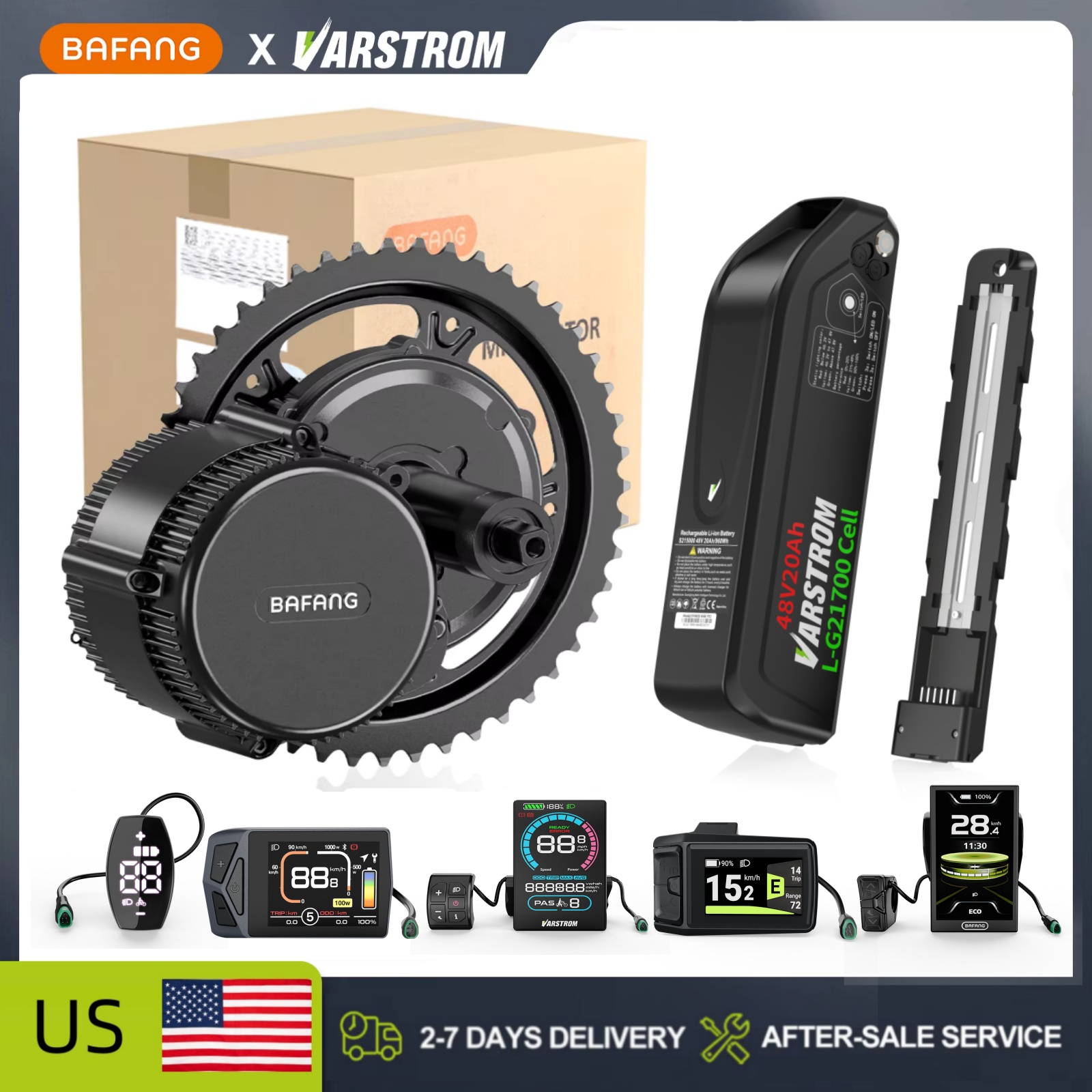 [US Stock]Bafang 48V Mid Drive - огляд і ціна Bafang Bbs02B 48V 750W Mid Drive Kit