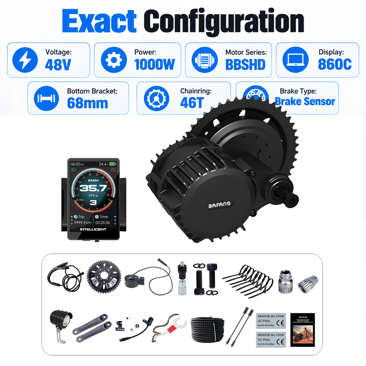 BAFANG 48V 1000W BBSHD Mid Dri - огляд і ціна Bafang Bbshd 1000W Conversion Kit