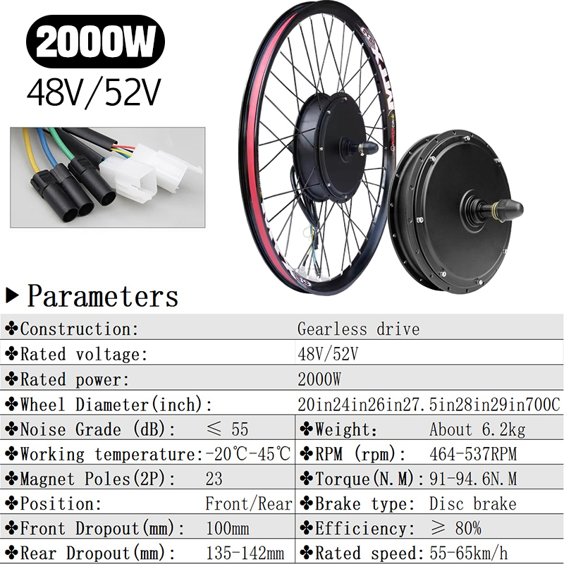 48V 2000W Ebike Conversion Ppa - огляд і ціна 72V 5000W Hub Motor Kit